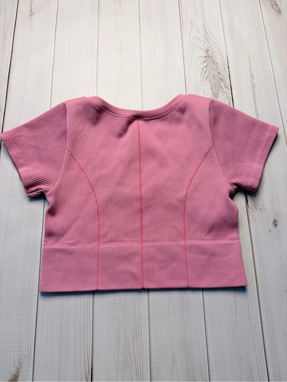 Offline by aerie Pink Ribbed Scoop-Neck Cropped Top - Picture 4 of 7